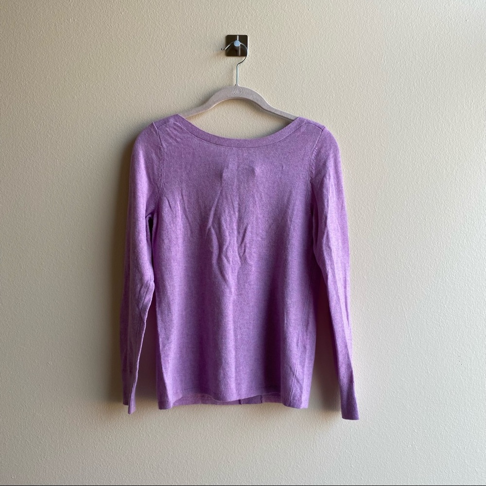Banana Republic Violet Italian Yarn Wool Cashmere Bow Tie-Back Sweater Sz XS